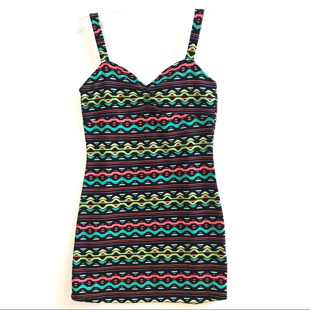 Striped Multicolor Sleeveless Bodycon Dress